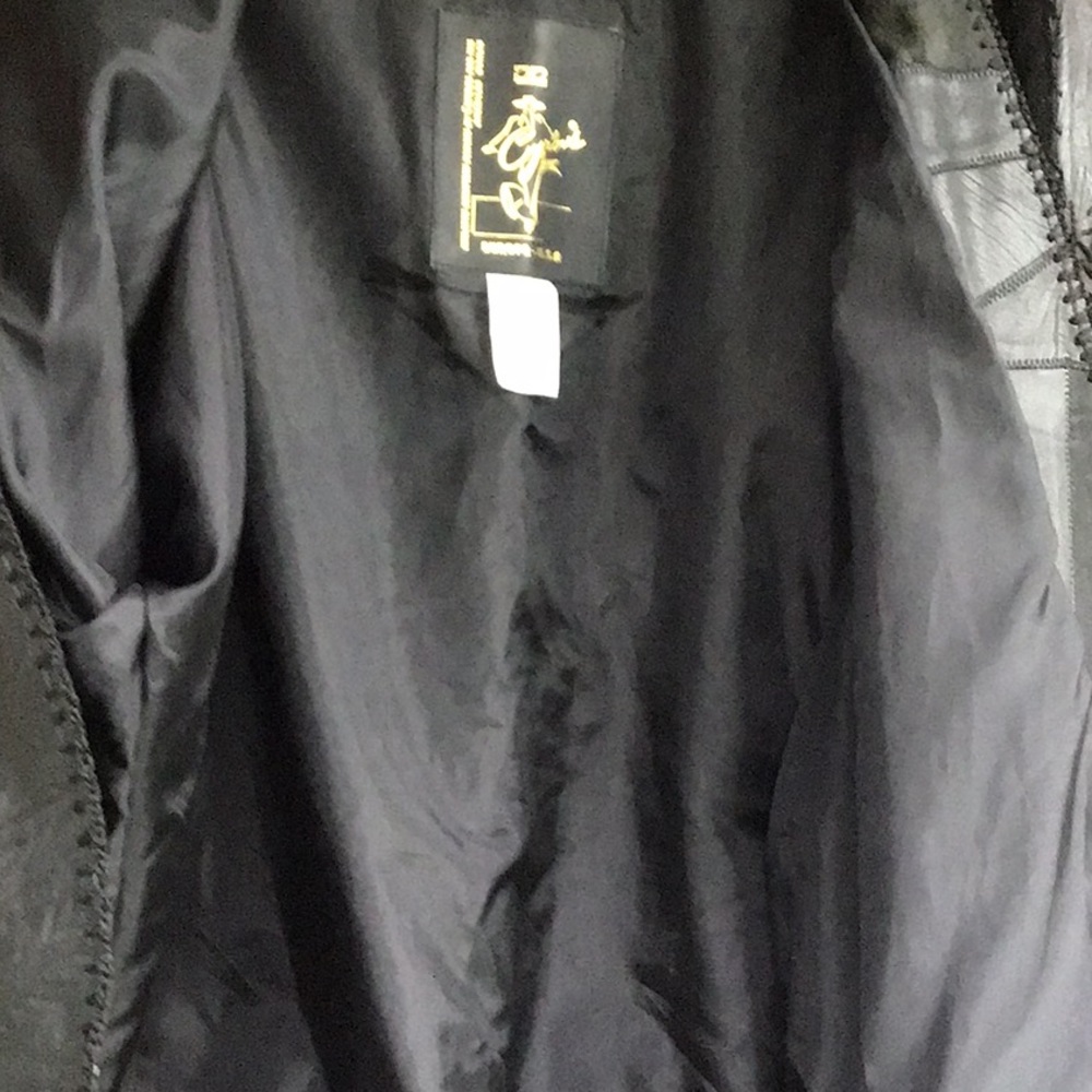 Leather Open Front Womans Rose Jacket - image 4